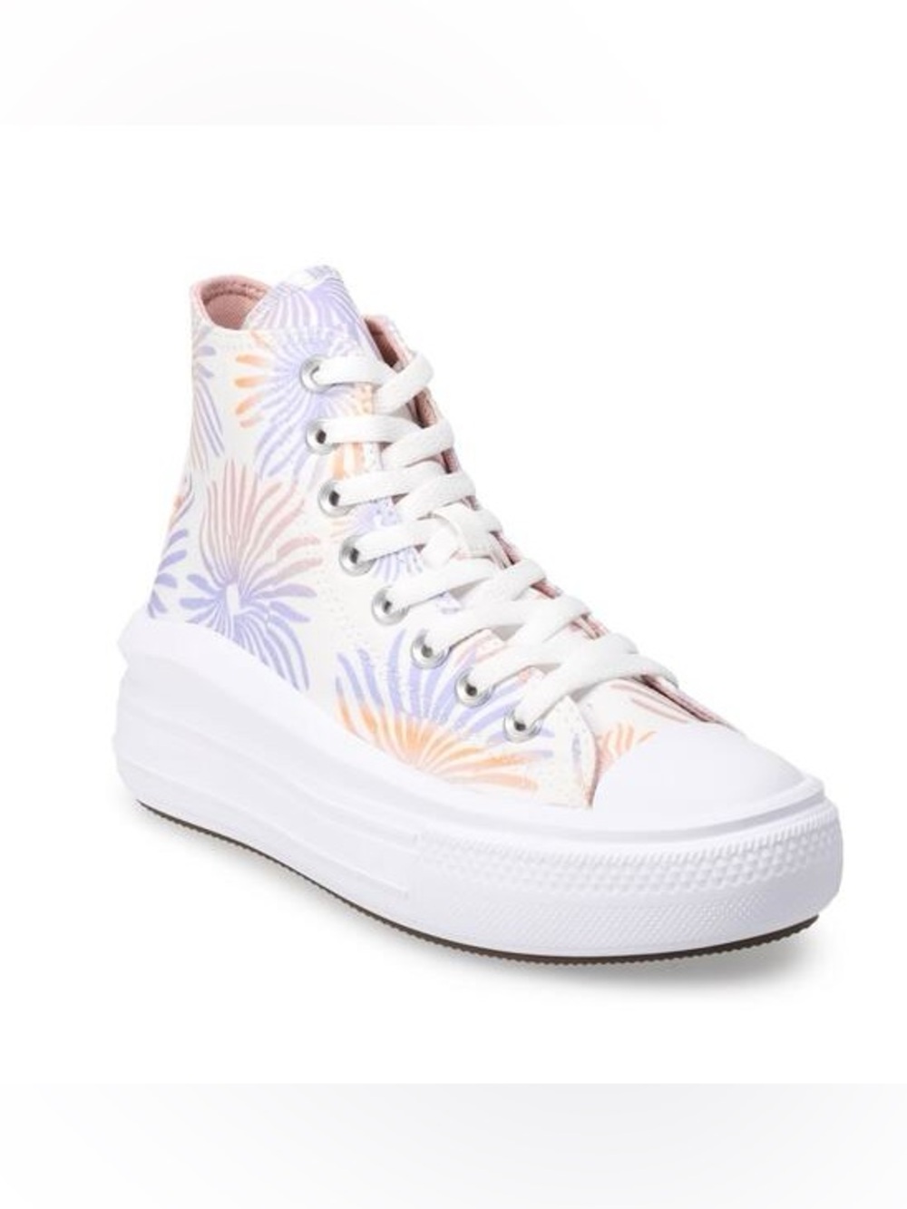 Converse Chuck Taylor All Star Move High Ultraviolet Peach Floral 7.5 NWT